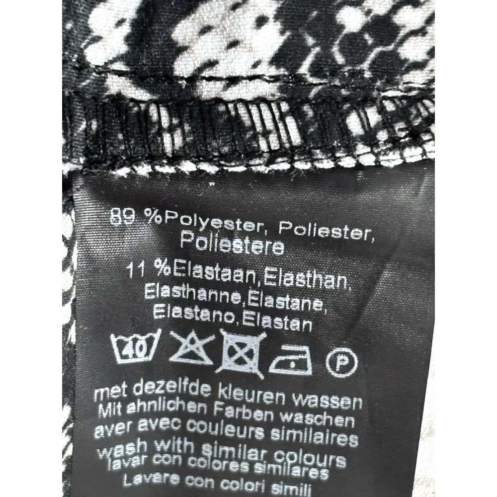 Ms Mode Snakeskin Print‎ Flared Leggings Women's Size 44 NWT